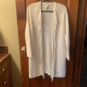 Chico, NEW long sweater. Alabaster color, size 2 or 12 large. BEAUTIFUL WEAVE.